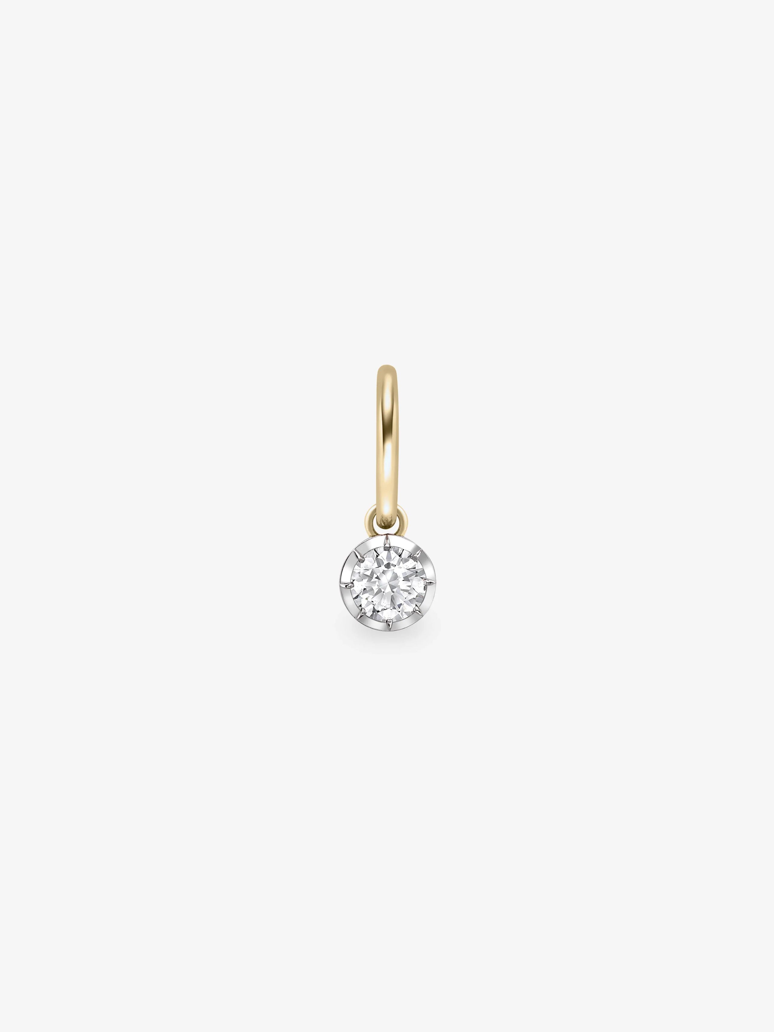 0.40ct Diamond & White Gold Single Gypset Hoop Earring View 1