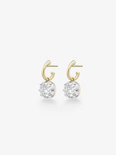 4ct East-West Old Mine Cut Diamond Gypset Hoop Earrings