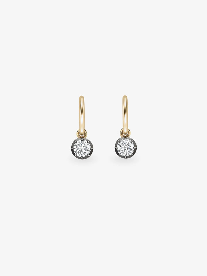 Pair of Jessica McCormack 0.40ct diamond Gypset hoop earrings in yellow and blackened gold.