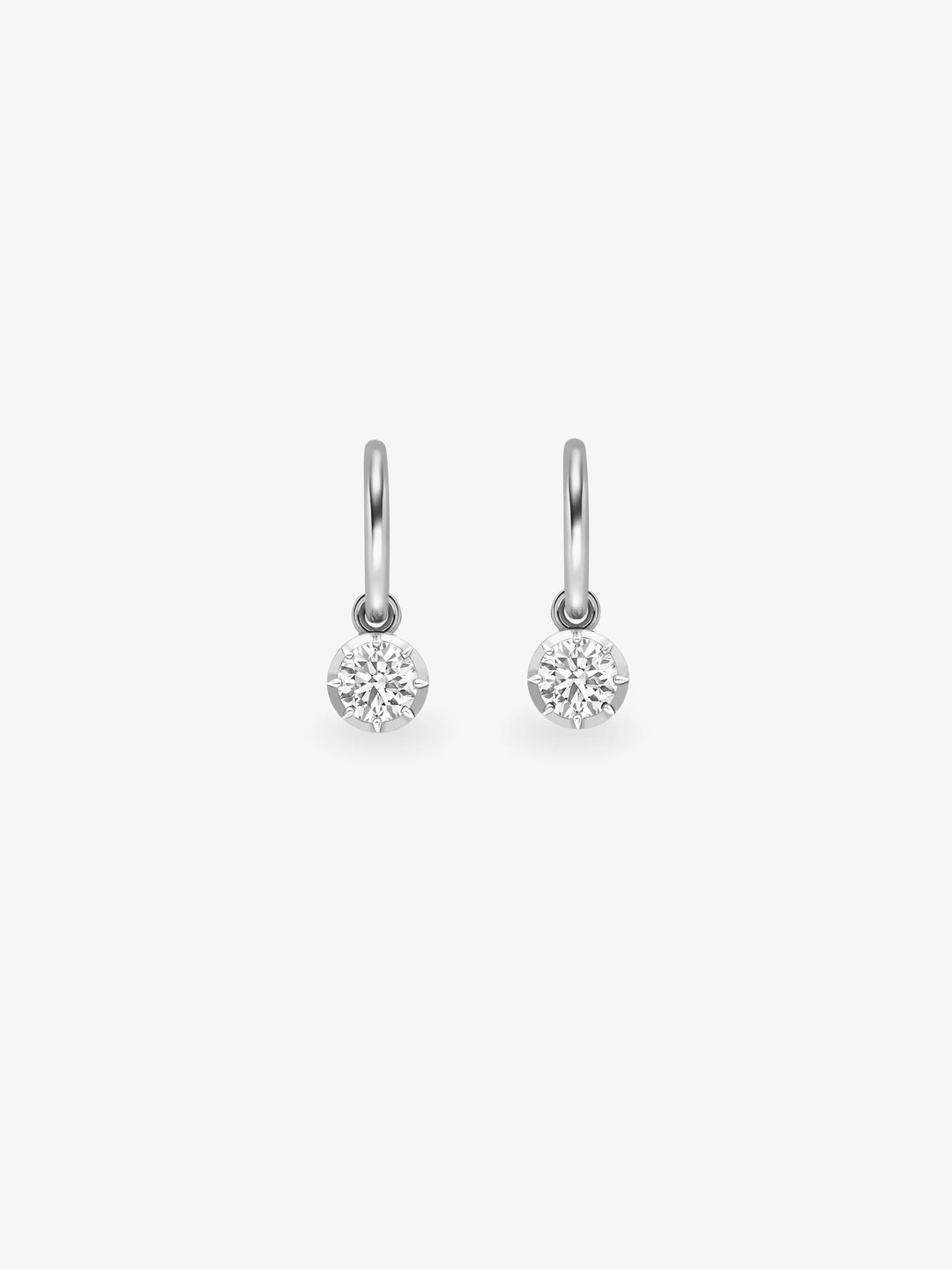 0.40ct Diamond & All White Gold Gypset Hoop Earrings  View 1