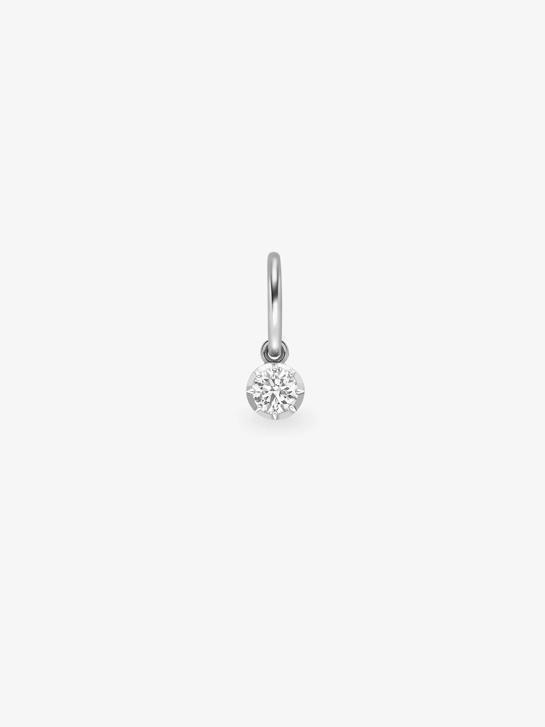 0.40ct Diamond & All White Gold Single Gypset Hoop Earring  View 1