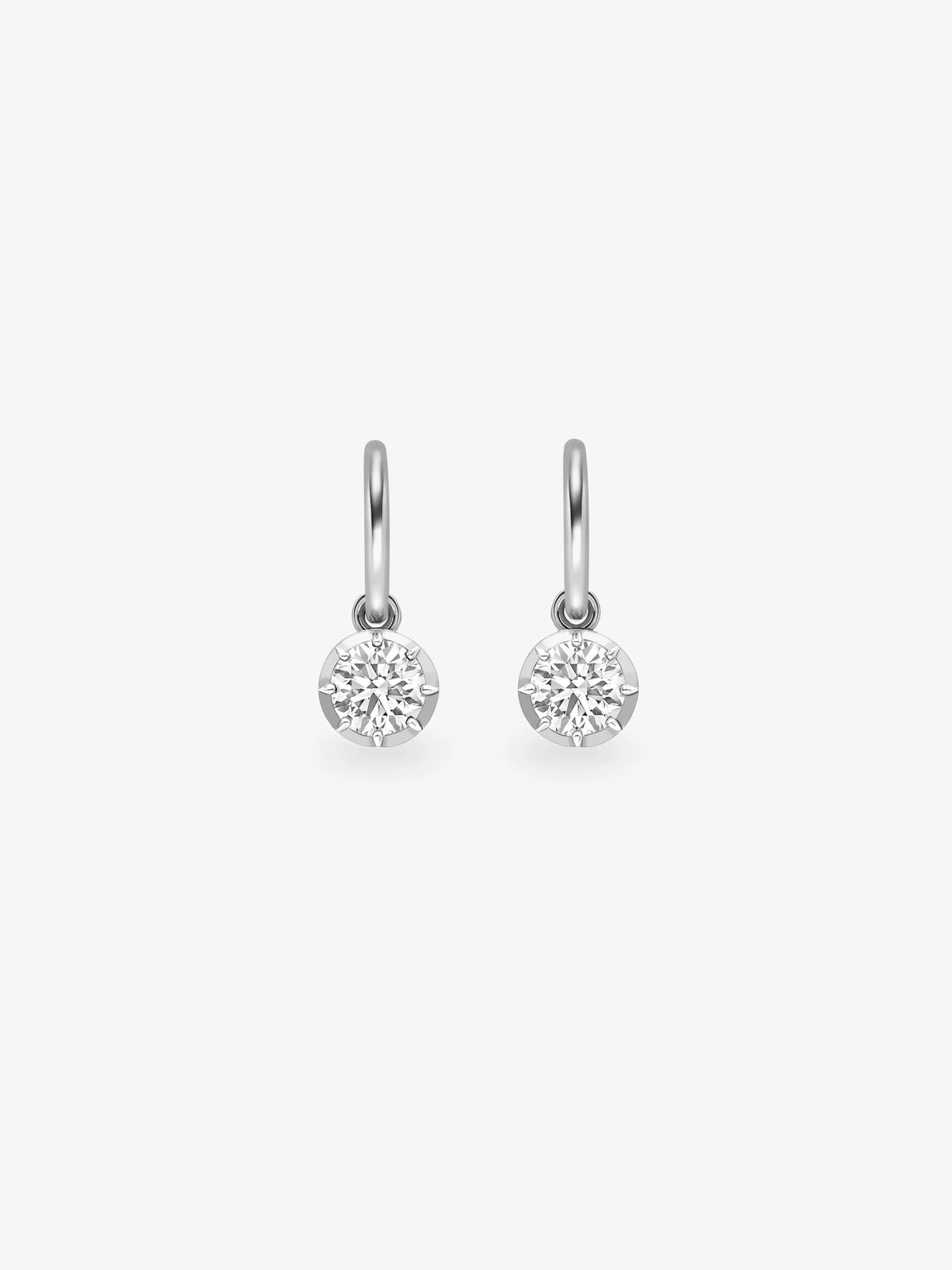 0.40ct Diamond & All White Gold Gypset Hoop Earrings View 1