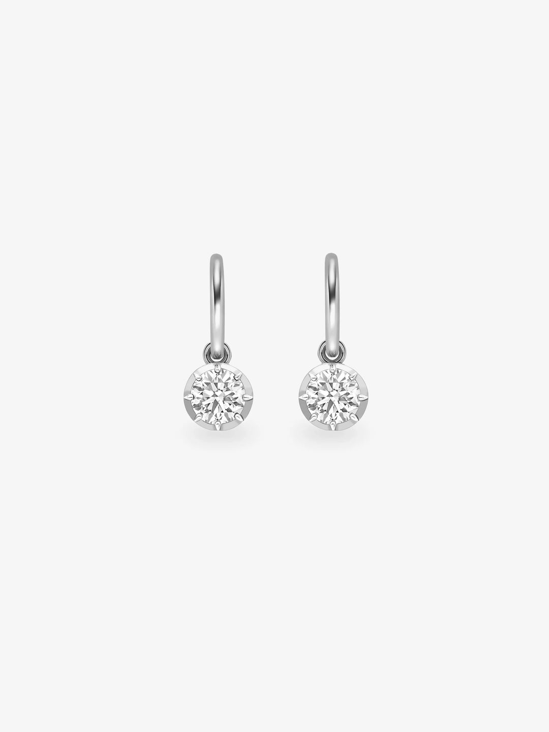 0.70ct Diamond & All White Gold Gypset Hoop Earrings  View 1