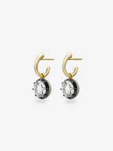 1.70ct Diamond & Blackened Gold Gypset Hoop Earrings