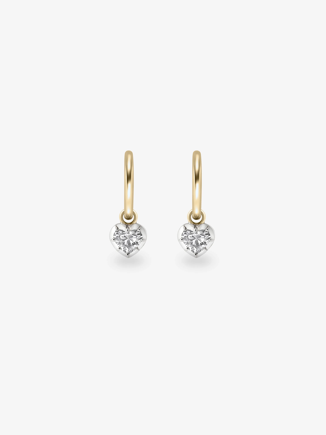 0.30ct Heart-Shaped Diamond & White Gold Gypset Hoop Earrings  View 1