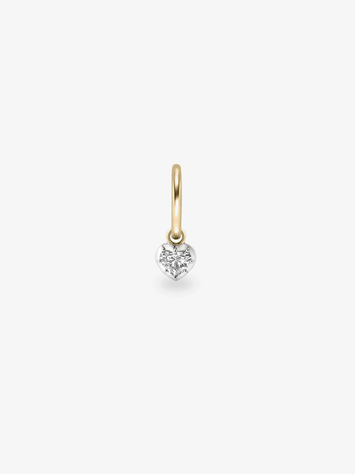 0.30ct Heart-Shaped Diamond & White Gold Single Gypset Hoop Earring View 1
