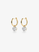 0.30ct Heart-Shaped Diamond & White Gold Gypset Hoop Earrings