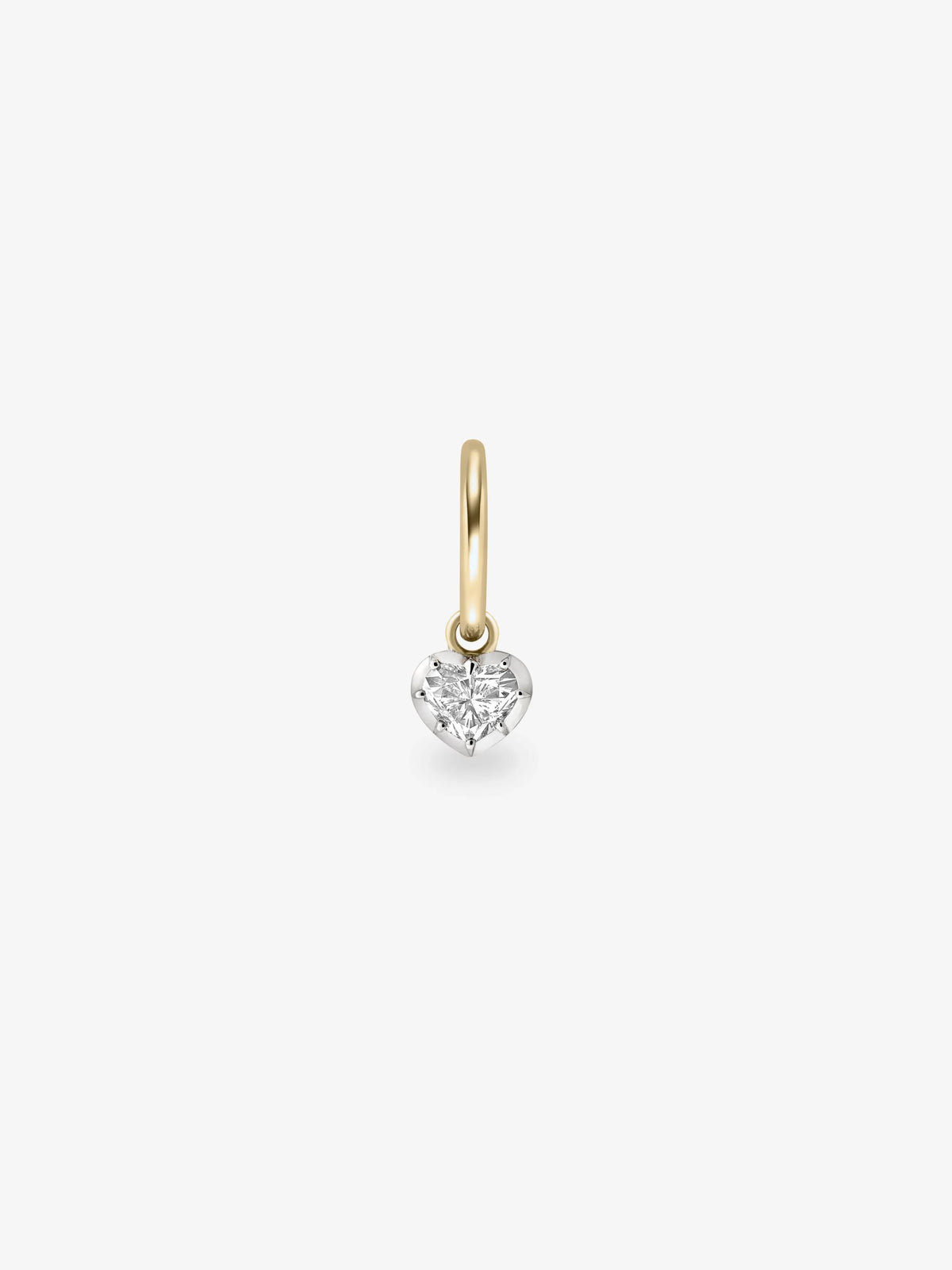 0.50ct Heart-Shaped Diamond & White Gold Single Gypset Hoop Earring View 1