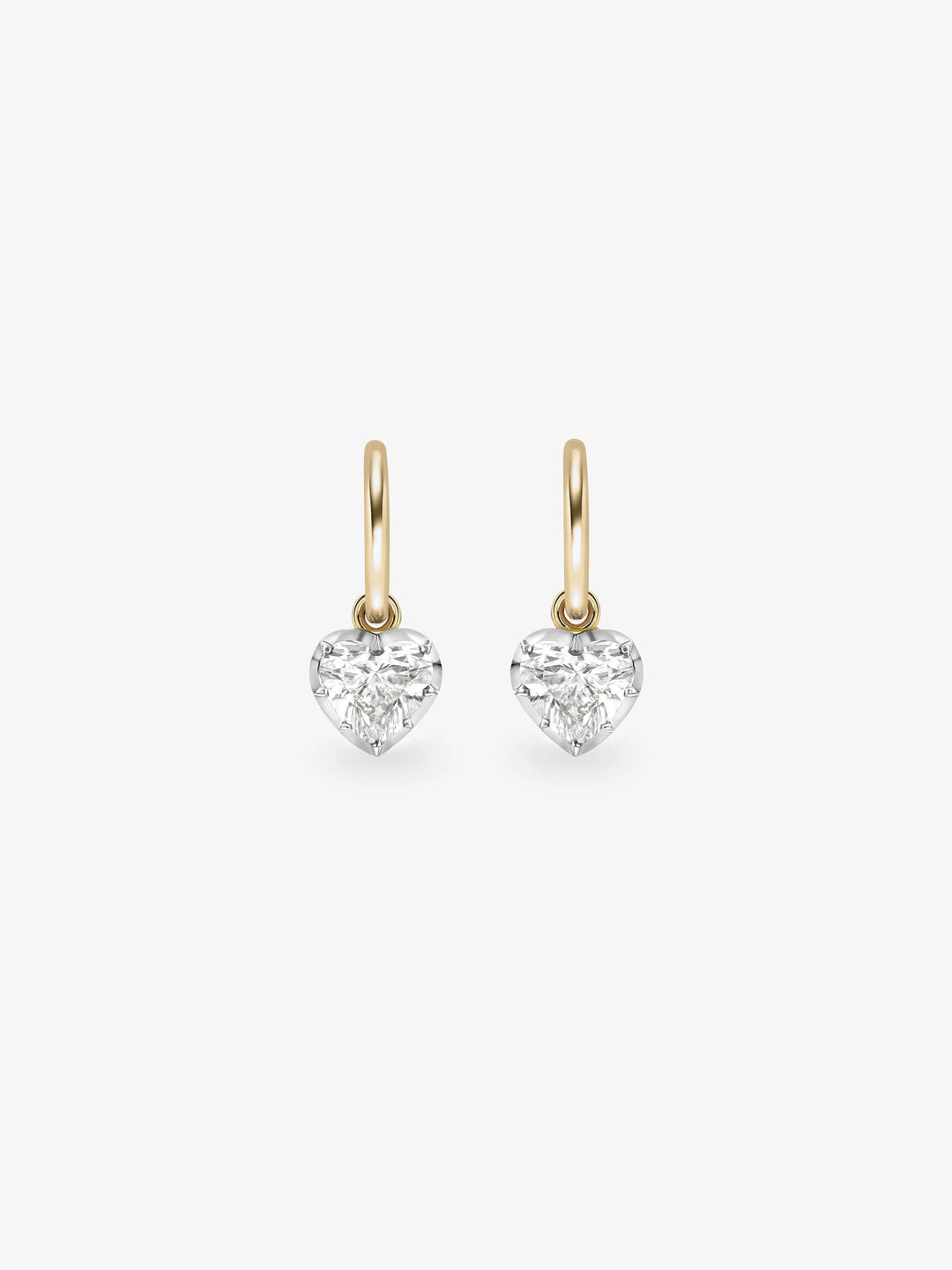 0.70ct Heart-Shaped Diamond & White Gold Gypset Hoop Earrings  View 1