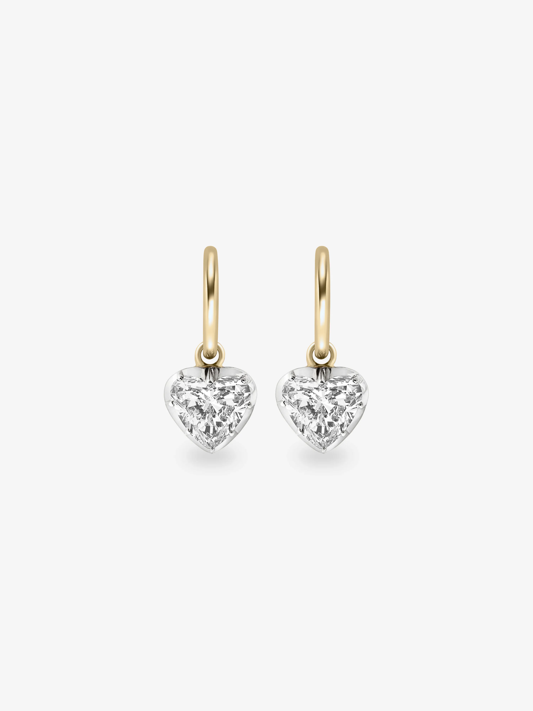 1.50ct Heart-Shaped Diamond & White Gold Gypset Hoop Earrings  View 1