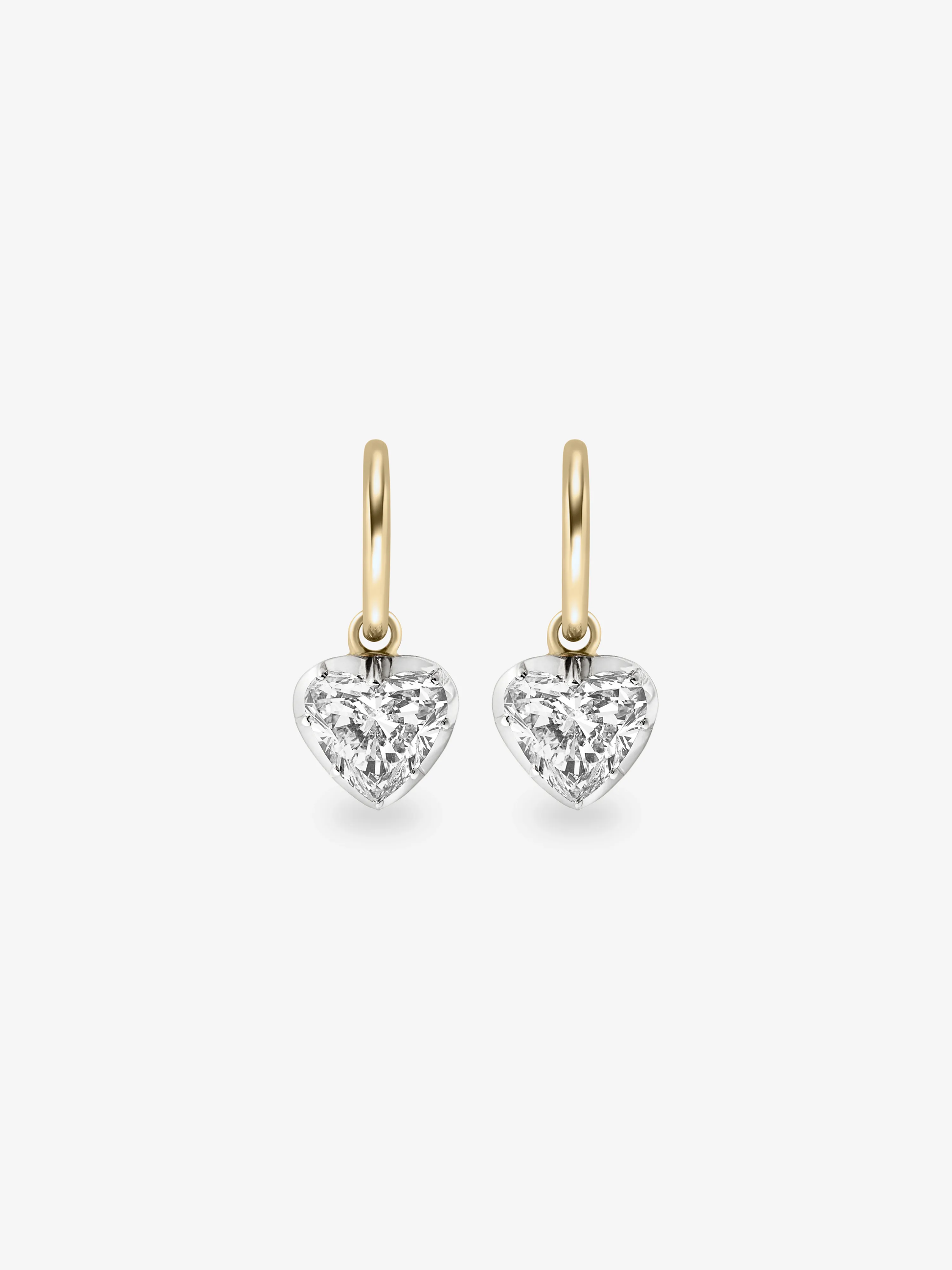 1.50ct Heart-Shaped Diamond & White Gold Gypset Hoop Earrings View 1