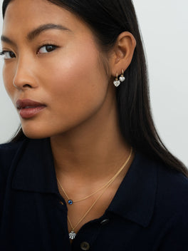 1ct Heart-Shaped Diamond & White Gold Gypset Hoop Earrings