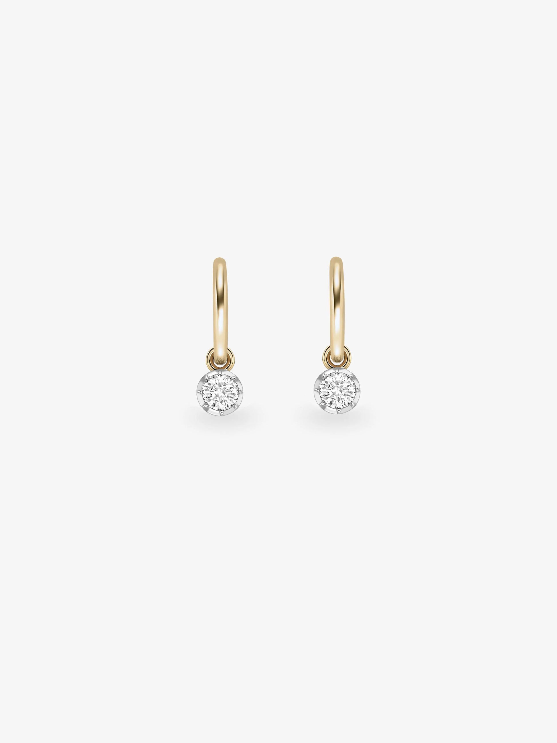 0.20ct Diamond & White Gold Gypset Hoop Earrings View 1