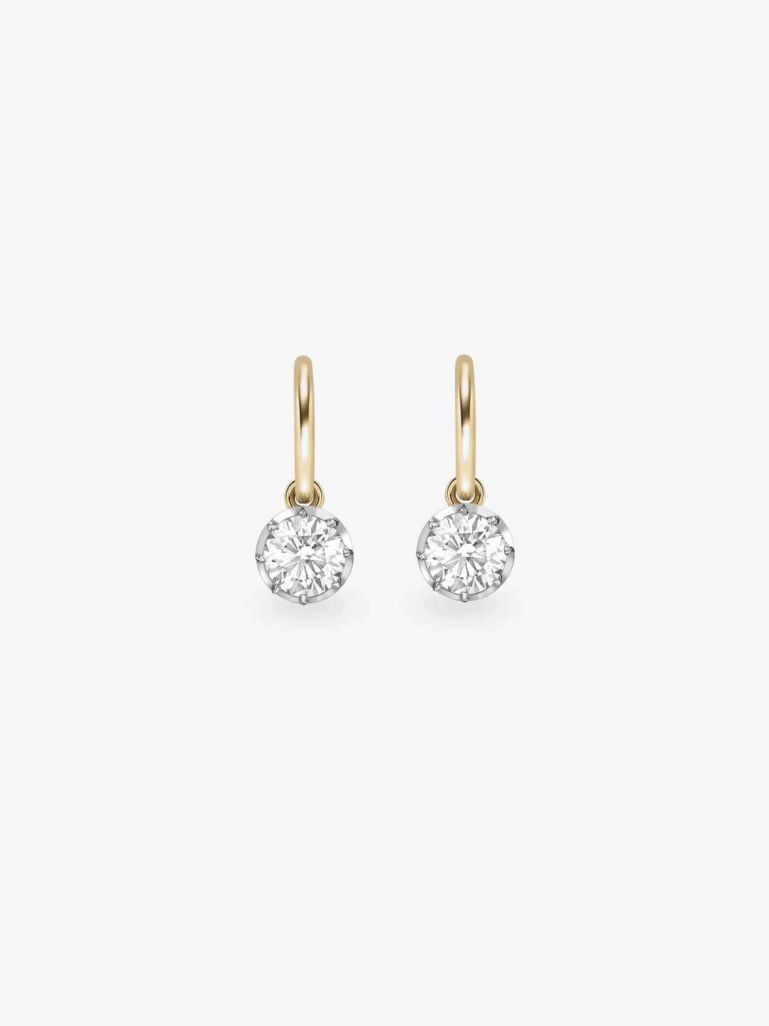 0.90ct Diamond & White Gold Gypset Hoop Earrings  View 1