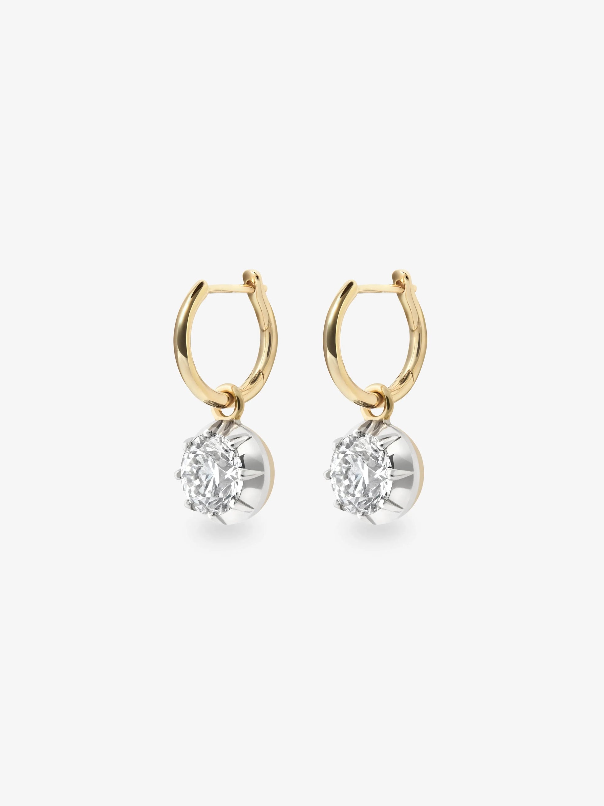 0.90ct Diamond & White Gold Gypset Hoop Earrings View 2