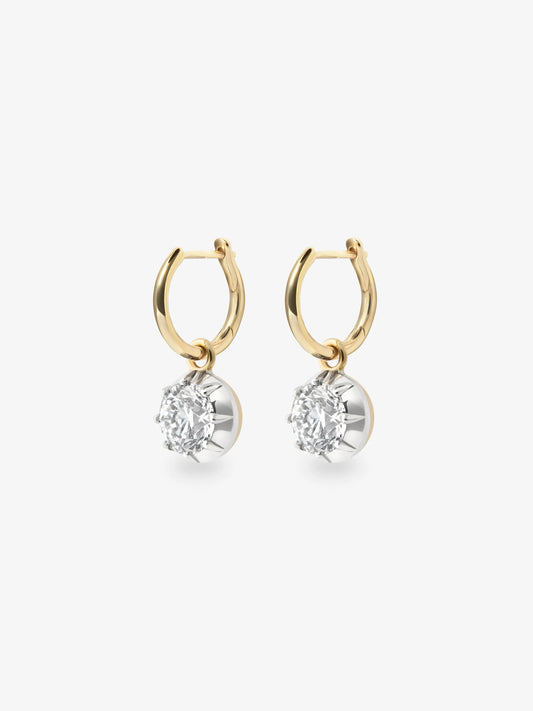 0.90ct Diamond & White Gold Gypset Hoop Earrings View 2