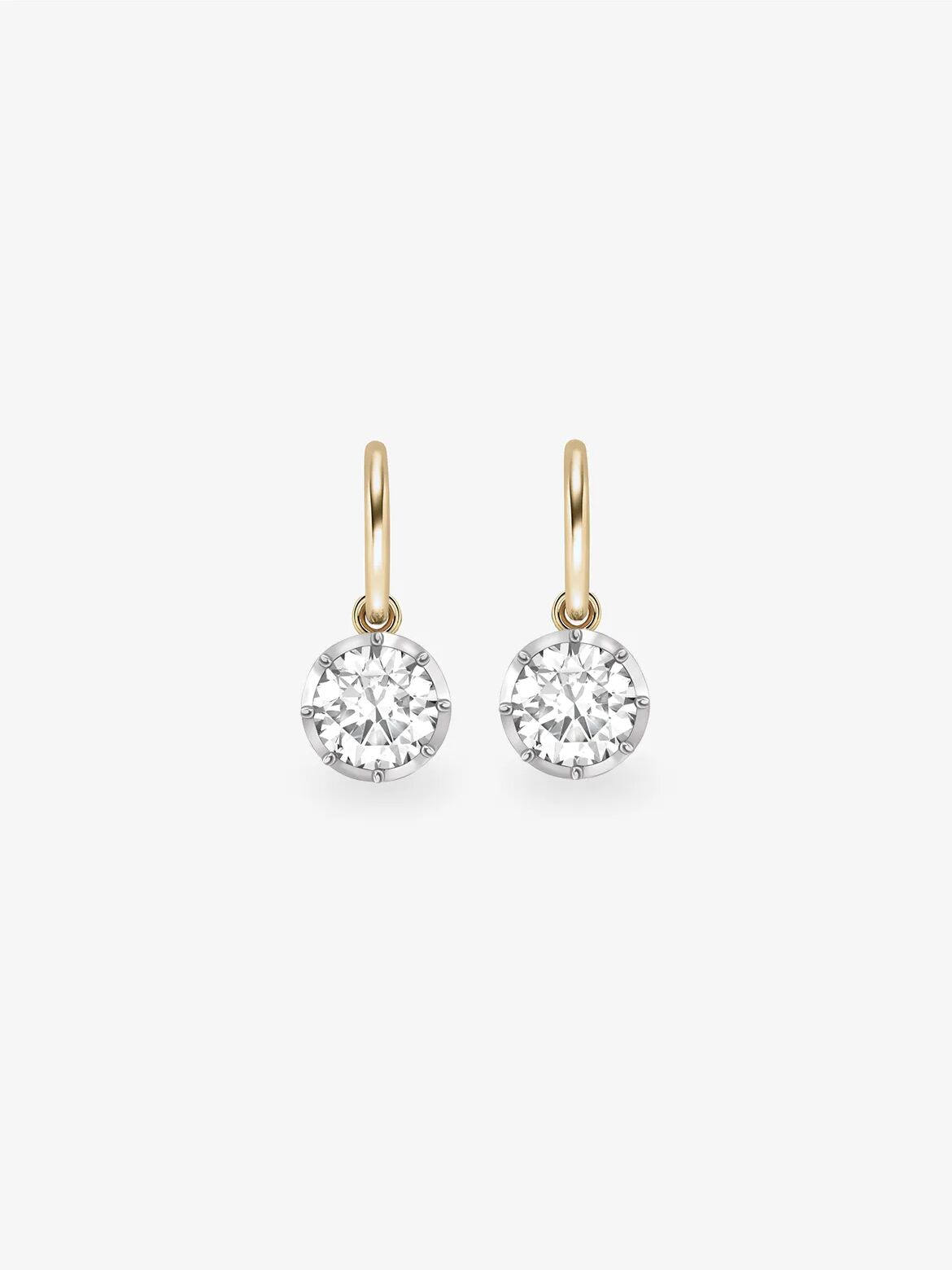 1ct Diamond & White Gold Gypset Hoop Earrings View 1
