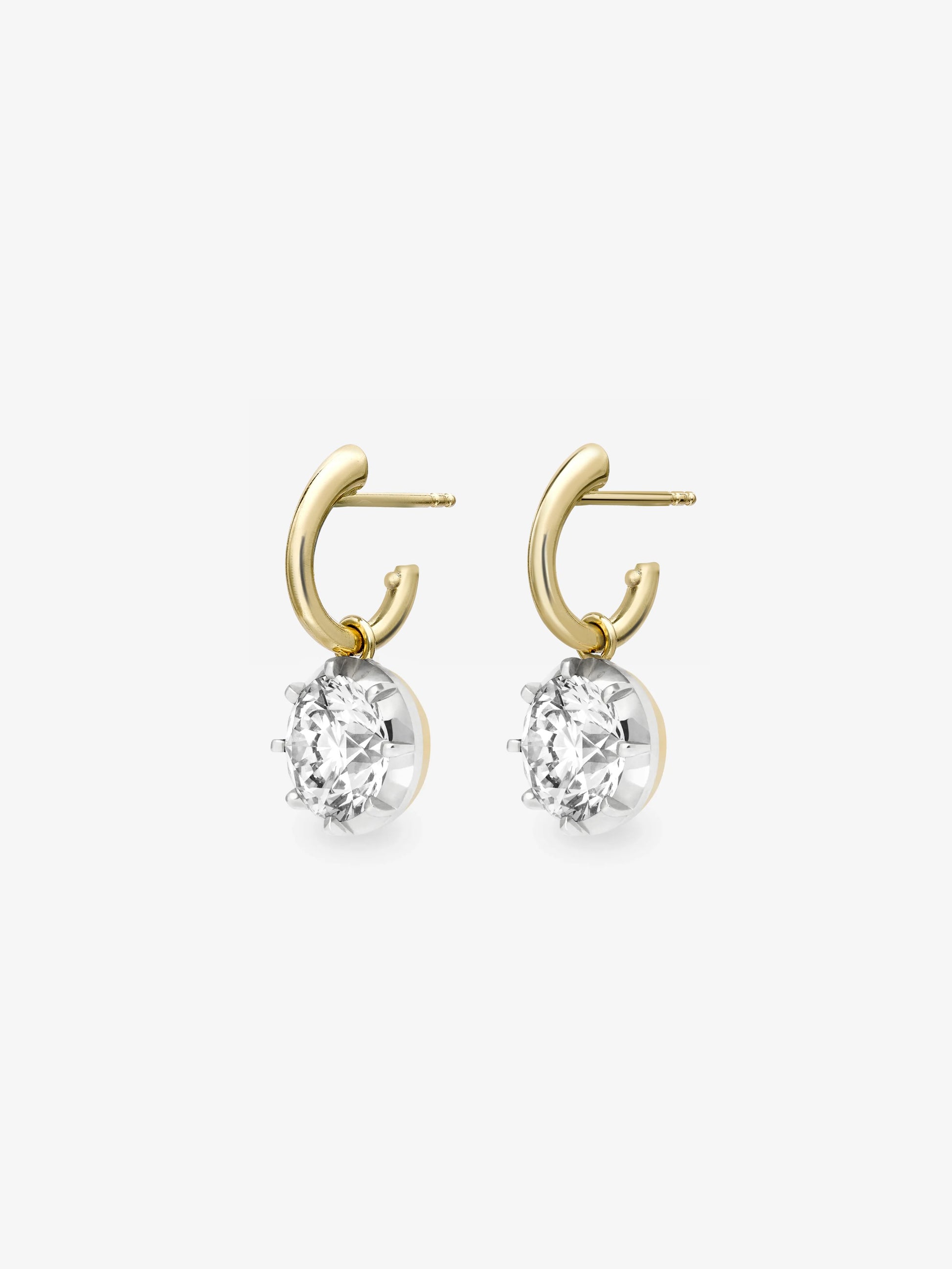 1.35ct Diamond & White Gold Gypset Hoop Earrings View 2