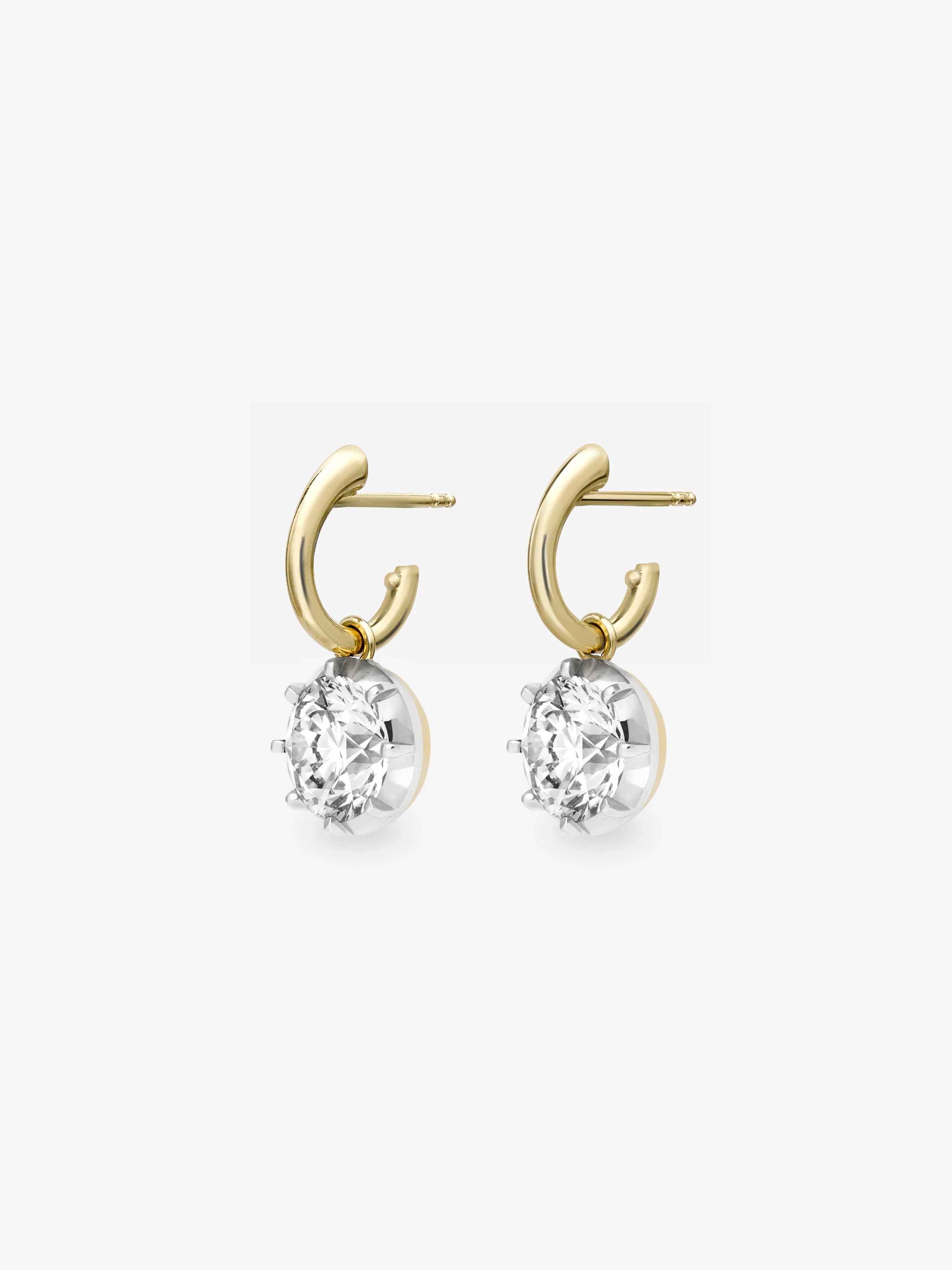 1.35ct Diamond & White Gold Gypset Hoop Earrings View 2