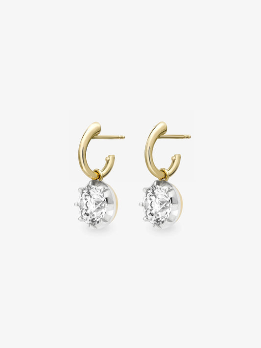 1.35ct Diamond & White Gold Gypset Hoop Earrings View 2
