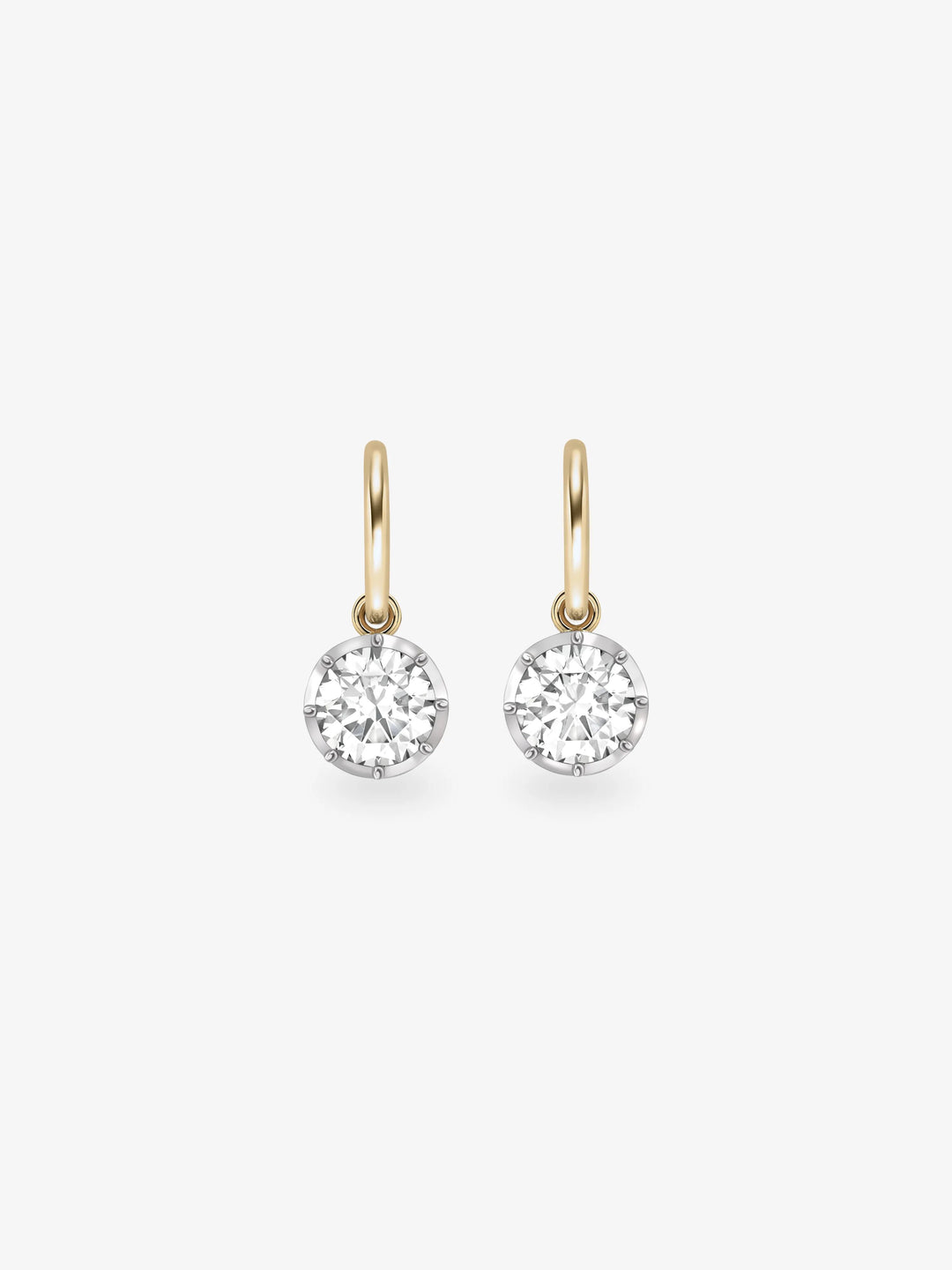 1.50ct Diamond & White Gold Gypset Hoop Earrings  View 1