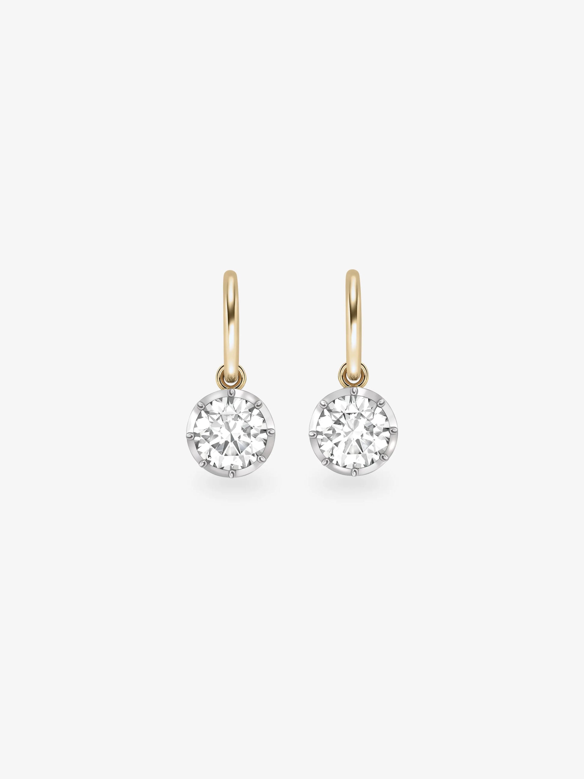 1.50ct Diamond & White Gold Gypset Hoop Earrings View 1