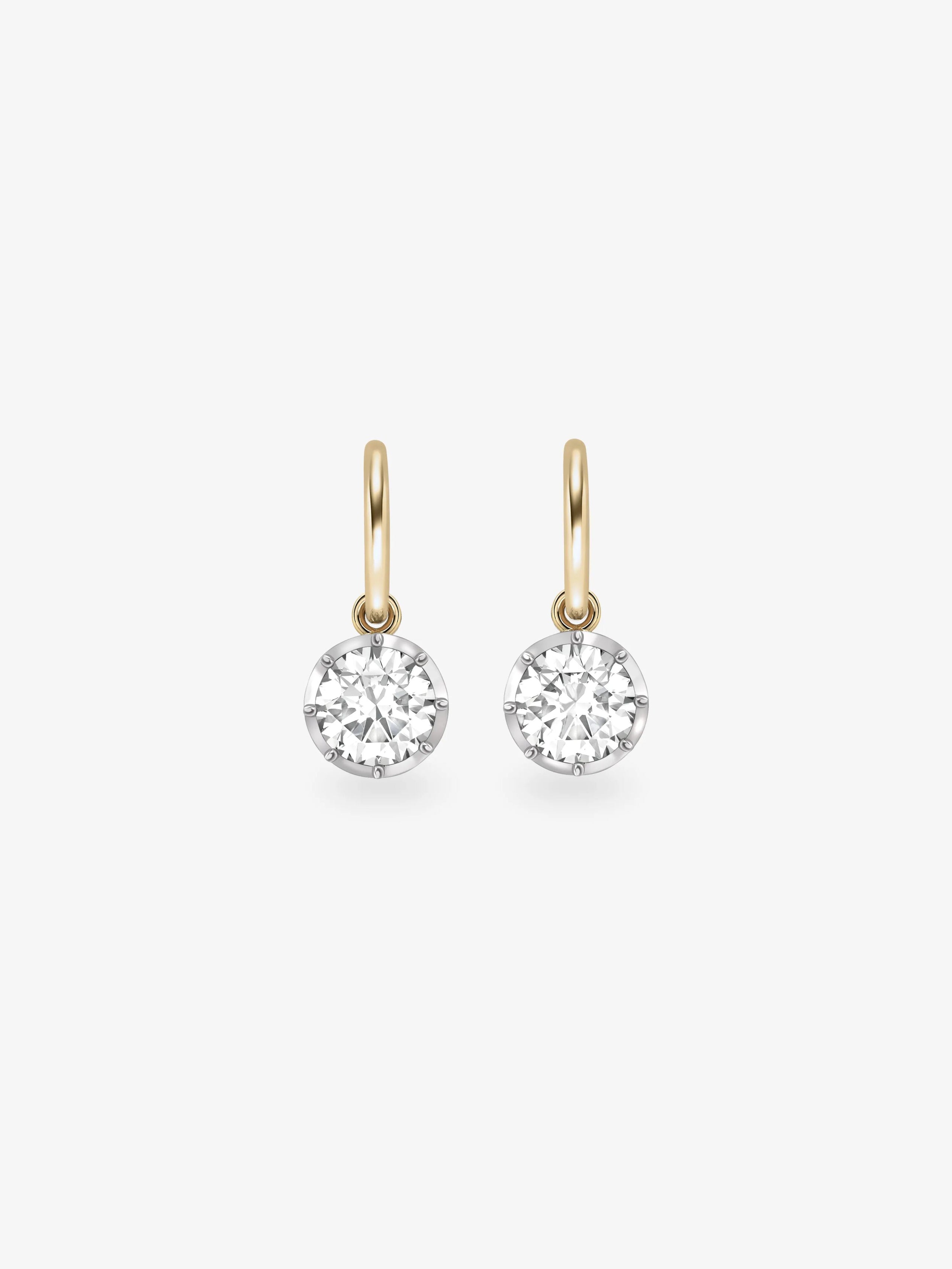 1.50ct Diamond & White Gold Gypset Hoop Earrings View 1