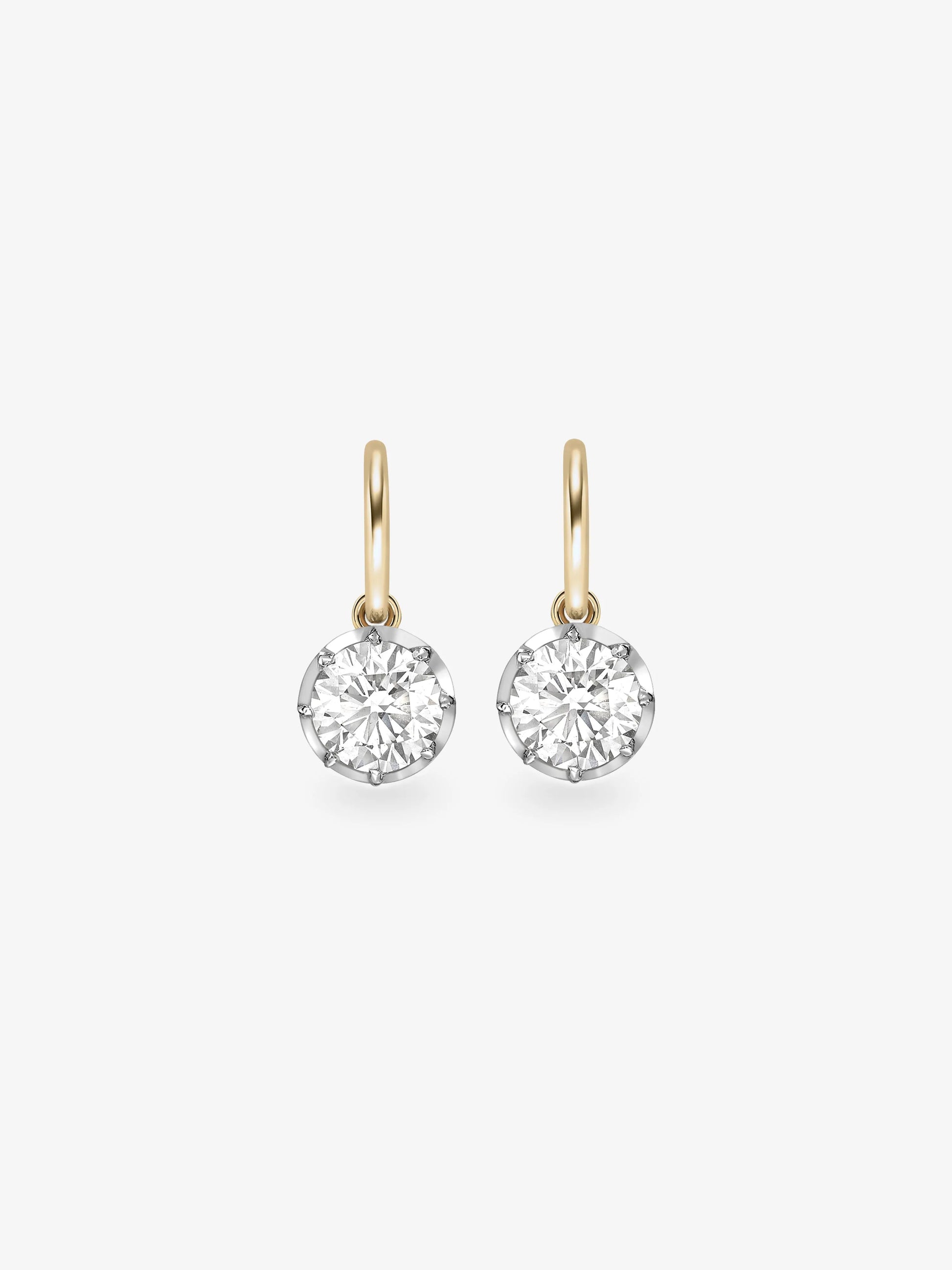 2ct Diamond & White Gold Gypset Hoop Earrings View 1