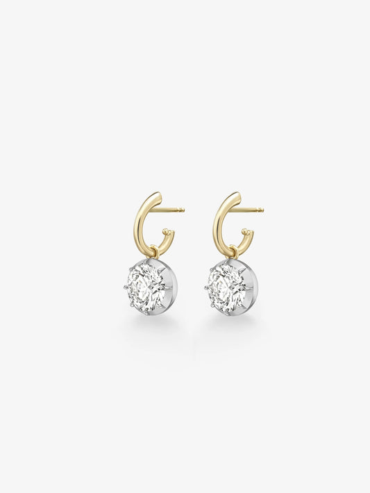 3ct Diamond & White Gold Gypset Hoop Earrings View 2