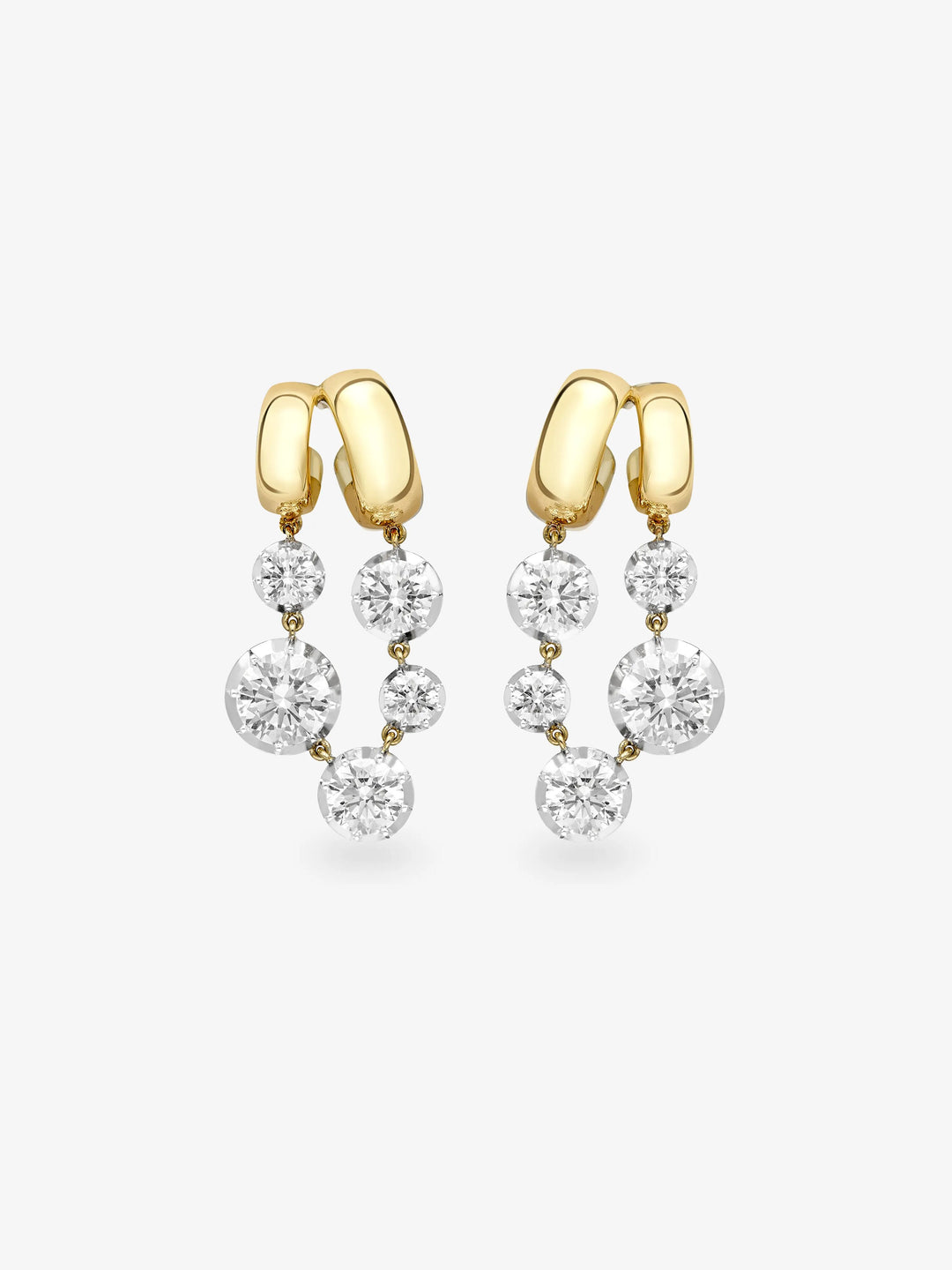Solar Diamond & White Gold Gypset Earrings  View 1