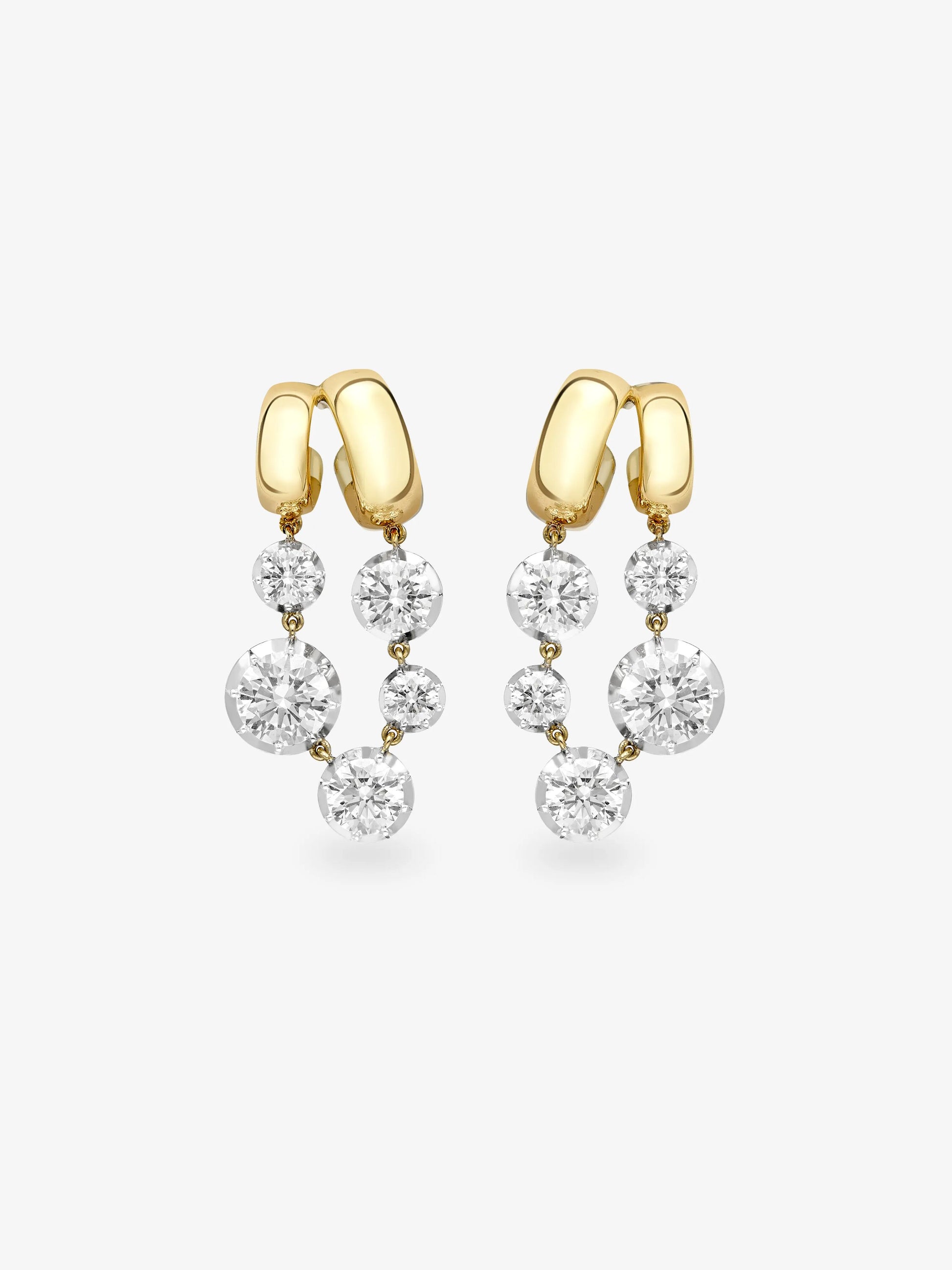 Solar Diamond & White Gold Gypset Earrings View 1