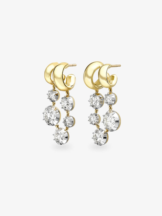 Solar Diamond & White Gold Gypset Earrings View 2