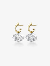 4.20ct Oval Diamond & White Gold Gypset Hoop Earrings