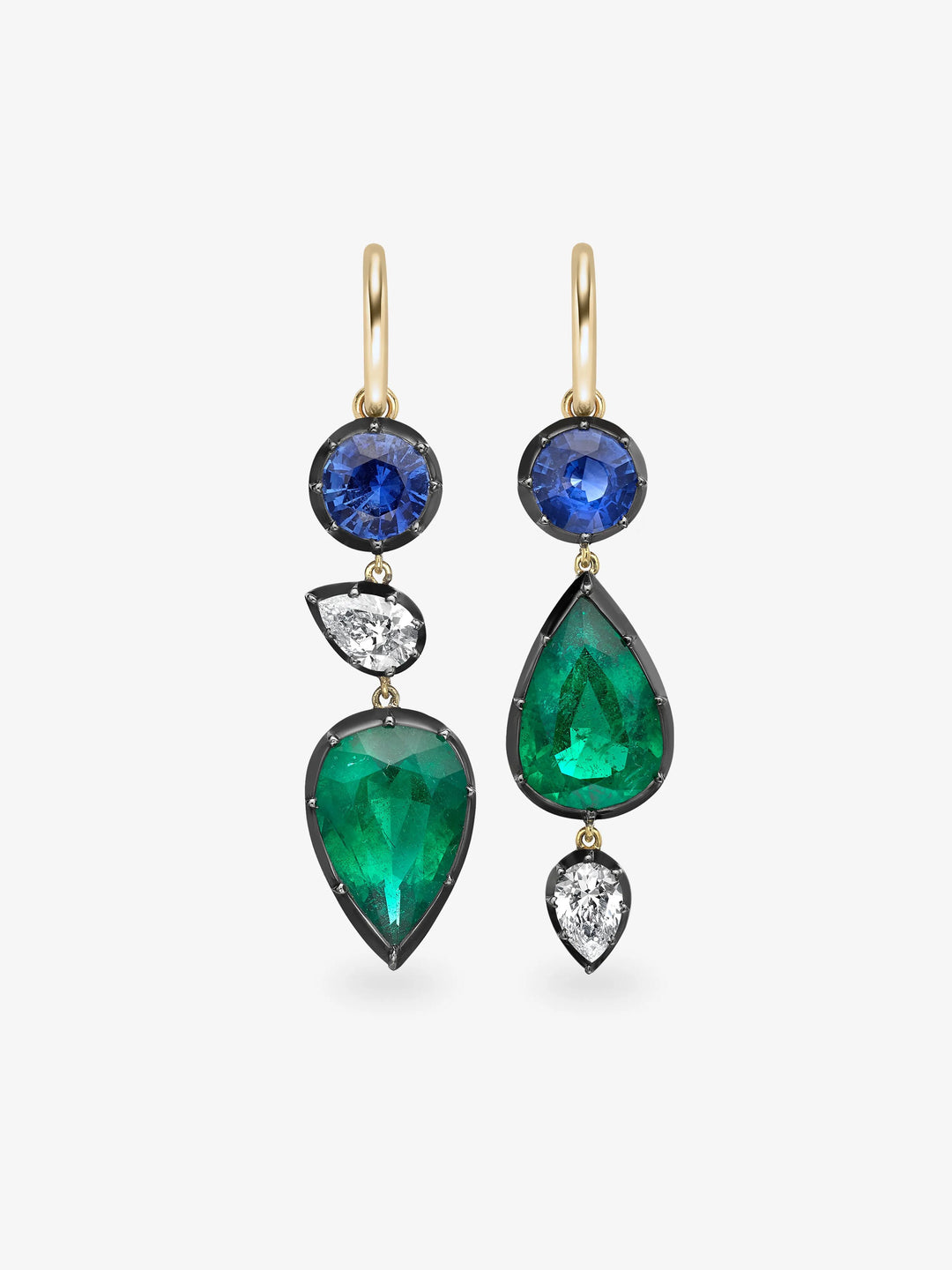 Asymmetric Multi-Shape Gypset Hoop Earrings  View 1