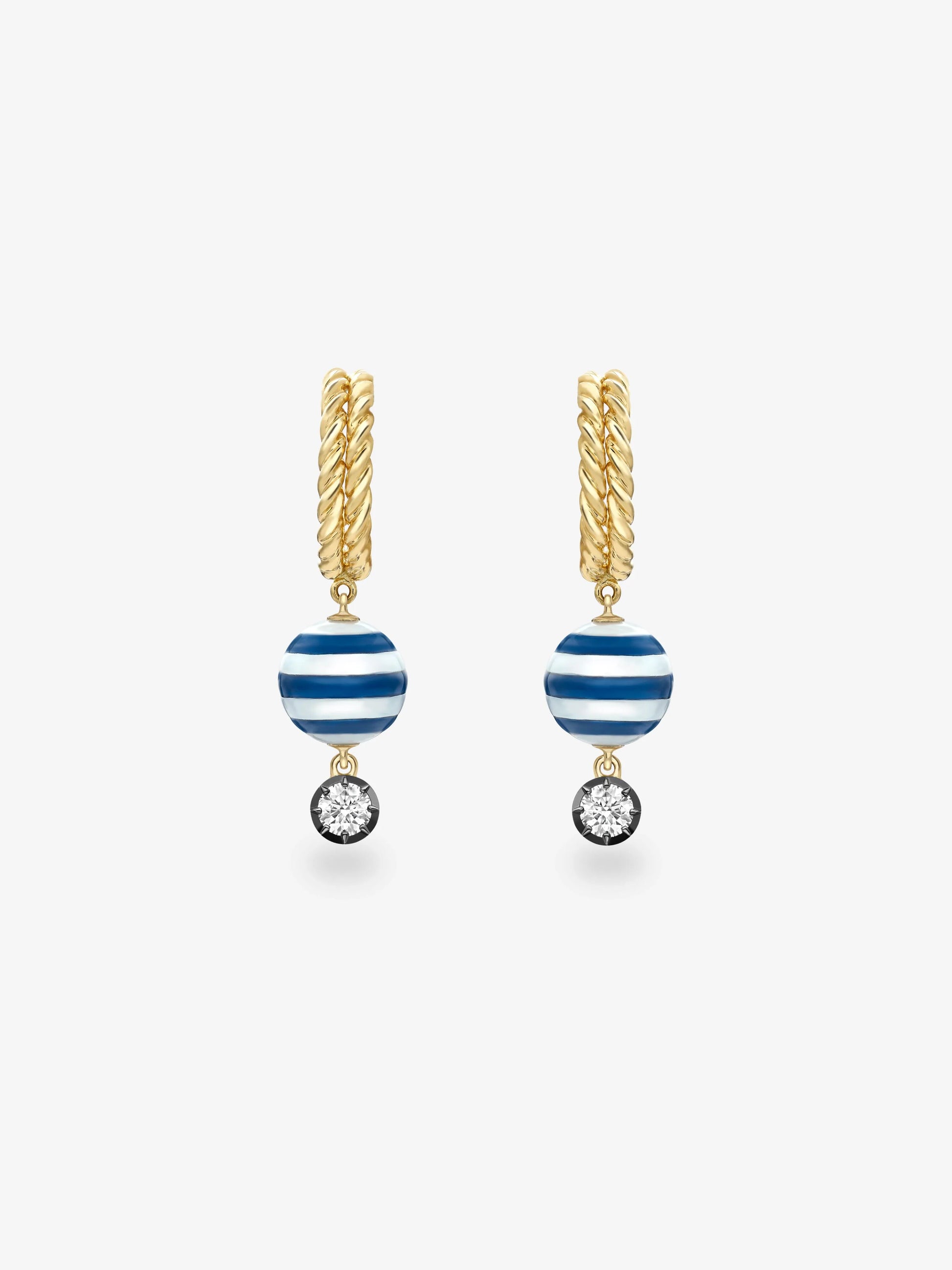 Hello Sailor Rope & Pearl Hoop Earrings View 1