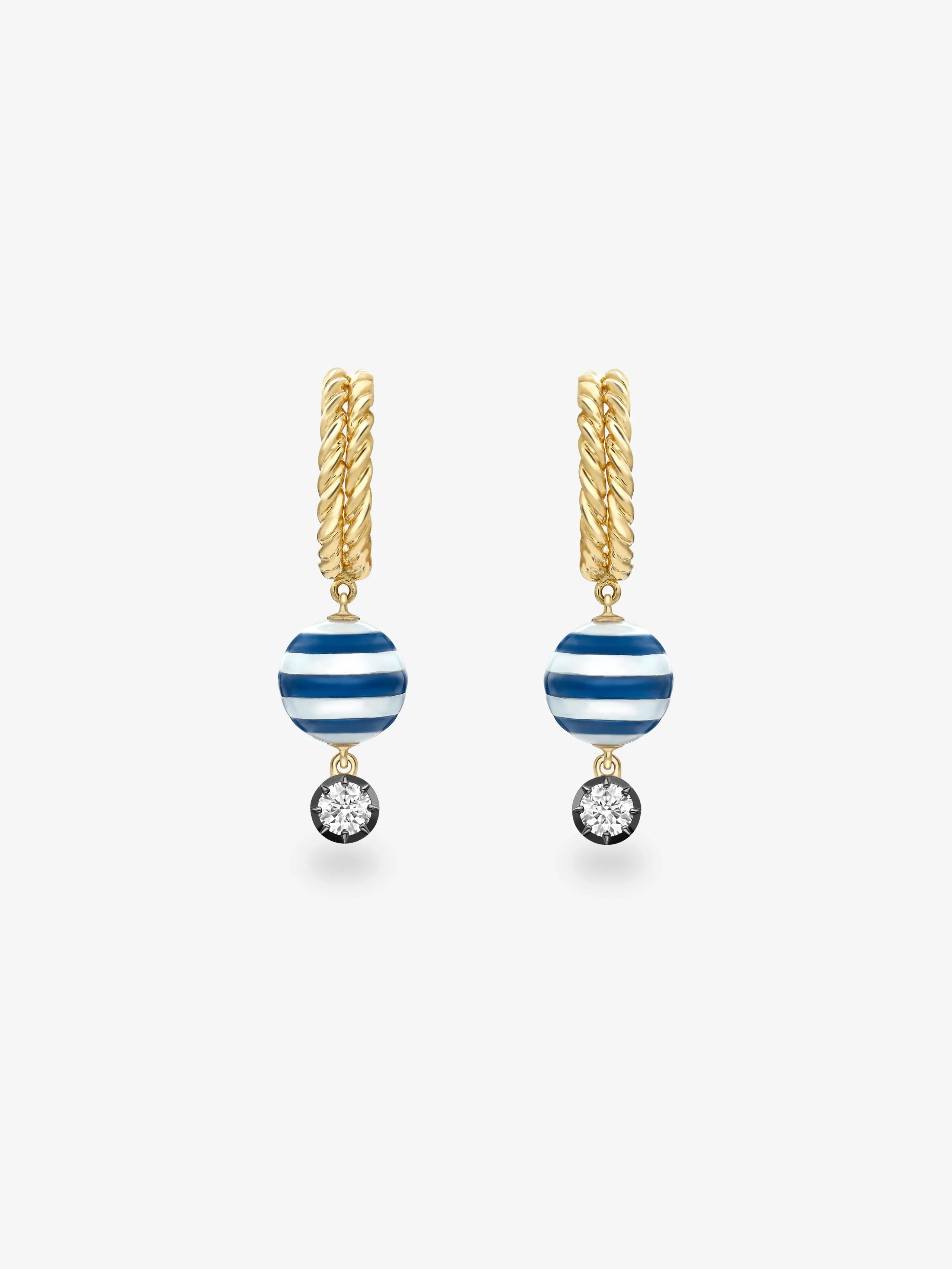 Hello Sailor Rope & Pearl Hoop Earrings View 1