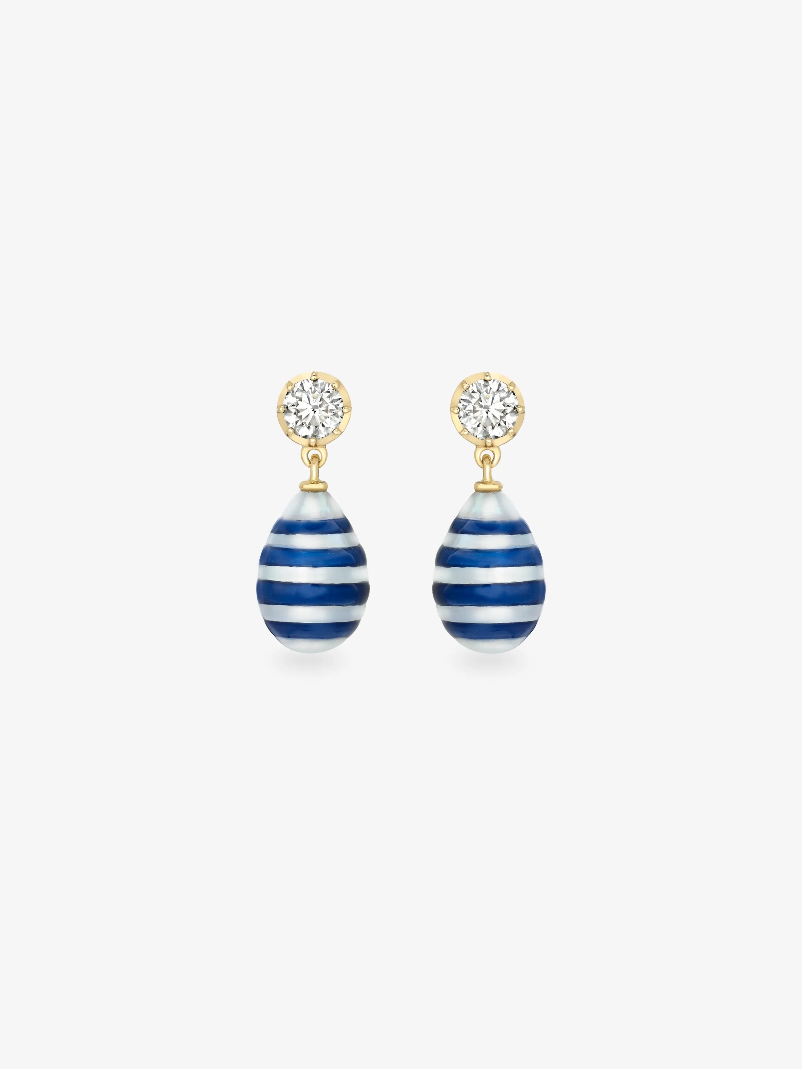 Hello Sailor Breton Pearl & Diamond Earrings View 1