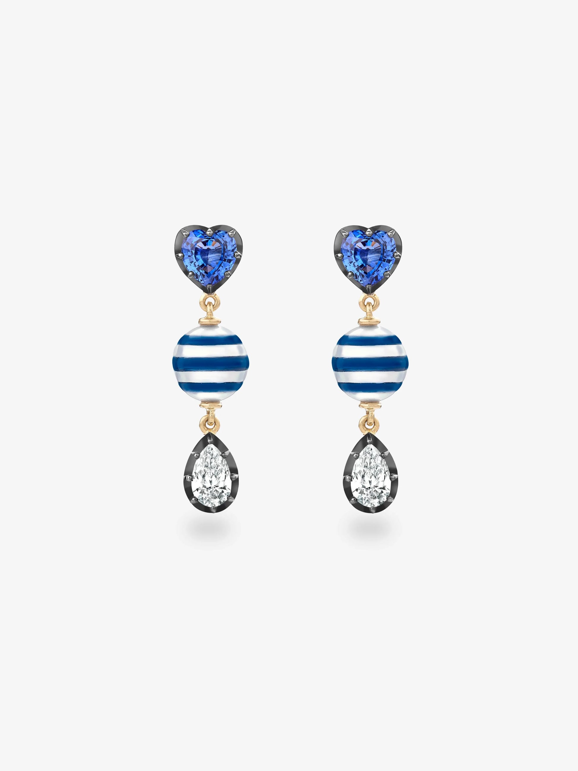 Hello Sailor You're My Anchor Sapphire, Pearl & Diamond Earrings View 1