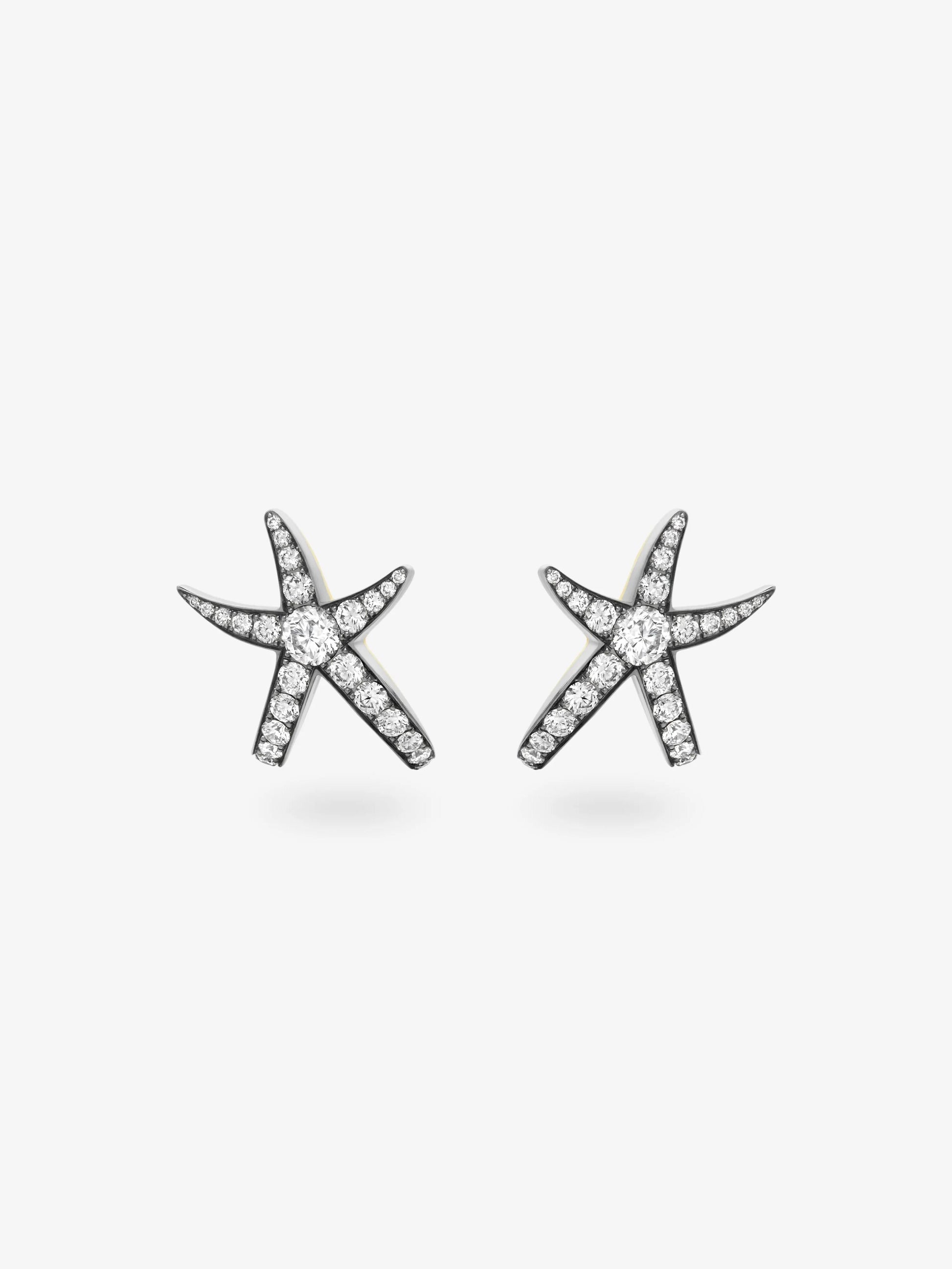 Hello Sailor Starfish Diamond Stud Earrings View 1