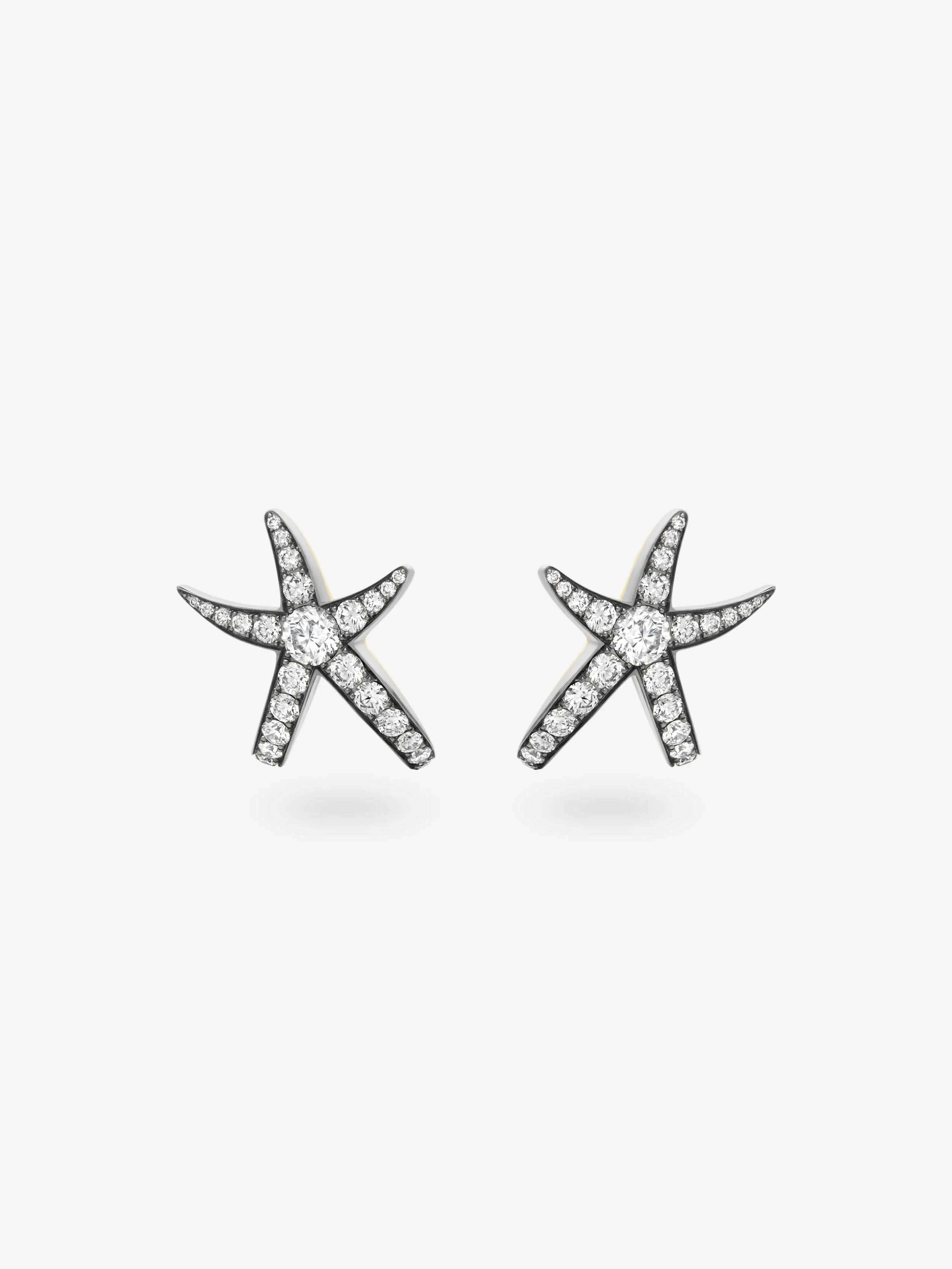 Hello Sailor Starfish Diamond Stud Earrings View 1