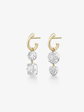 Asymmetric 5.54ct Multi-Shape Diamond Gypset Hoop Earrings