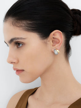 Rush Hour Diamond & Yellow Gold Double Take Earrings