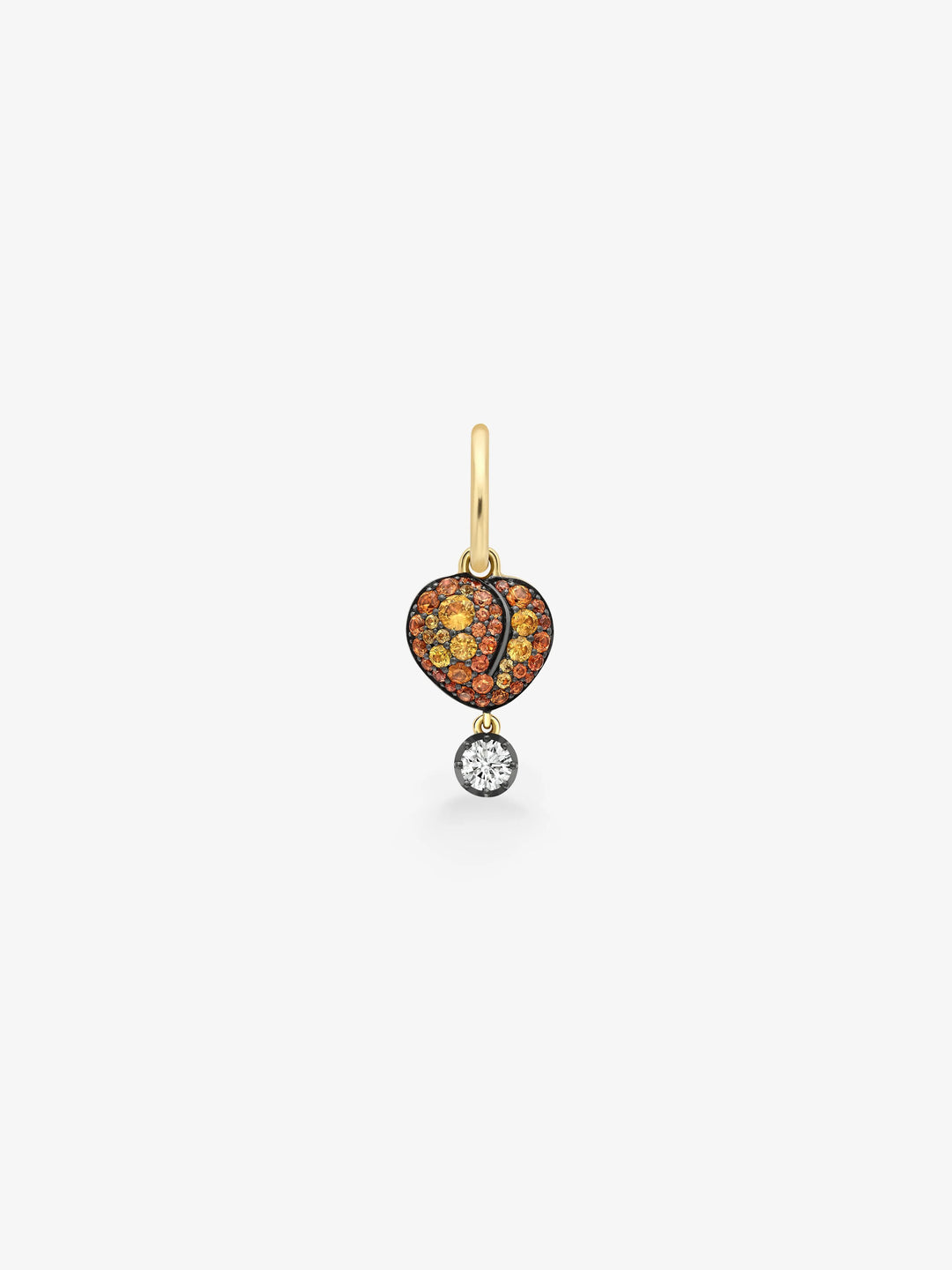 Fruit Salad Peachy Sapphire & Diamond Single Gypset Hoop Earring  View 1