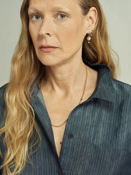 Orbit Yellow Gold Star-Set & Diamond Sphere Gypset Hoop Earrings