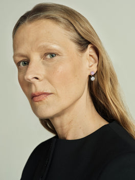 Orbit Asymmetric Lilac Jade & Diamond Sphere Earrings