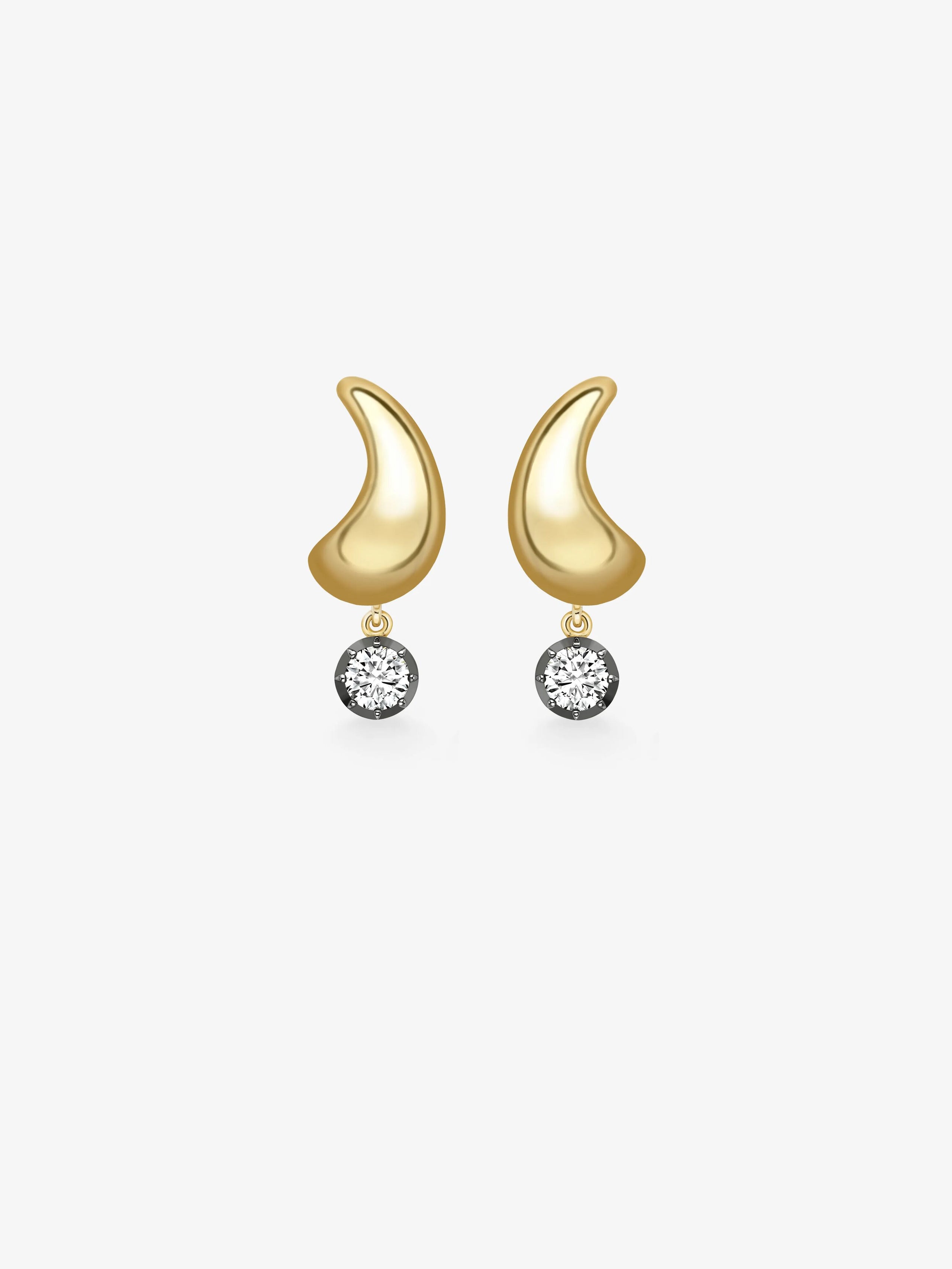 Rush Hour 'Til Late Yellow Gold 0.30ct Diamond Earrings View 1