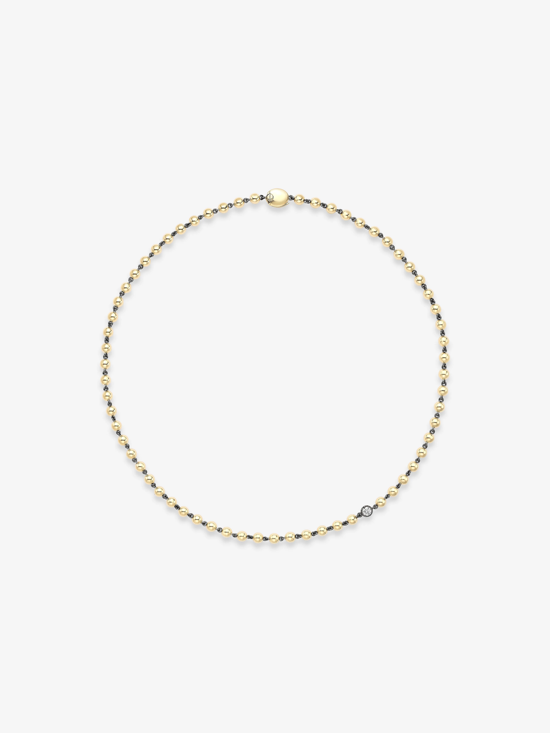 Ball n Chain Yellow Gold Diamond 18" Necklace  View 1