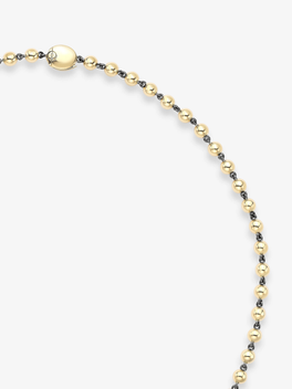 Ball n Chain Yellow Gold Diamond 18" Necklace