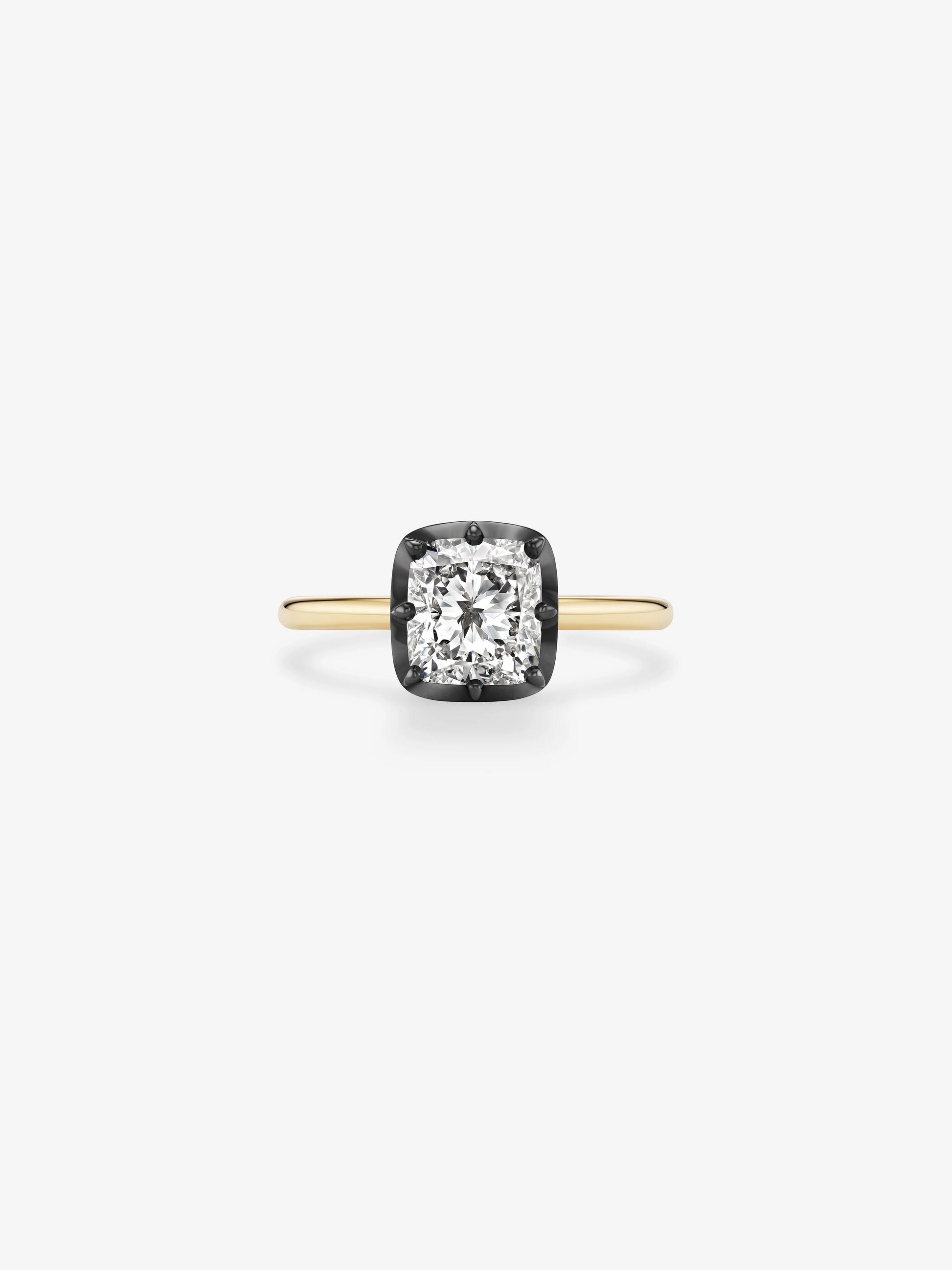 2.01ct North-South Cushion Diamond Button Back Ring View 1
