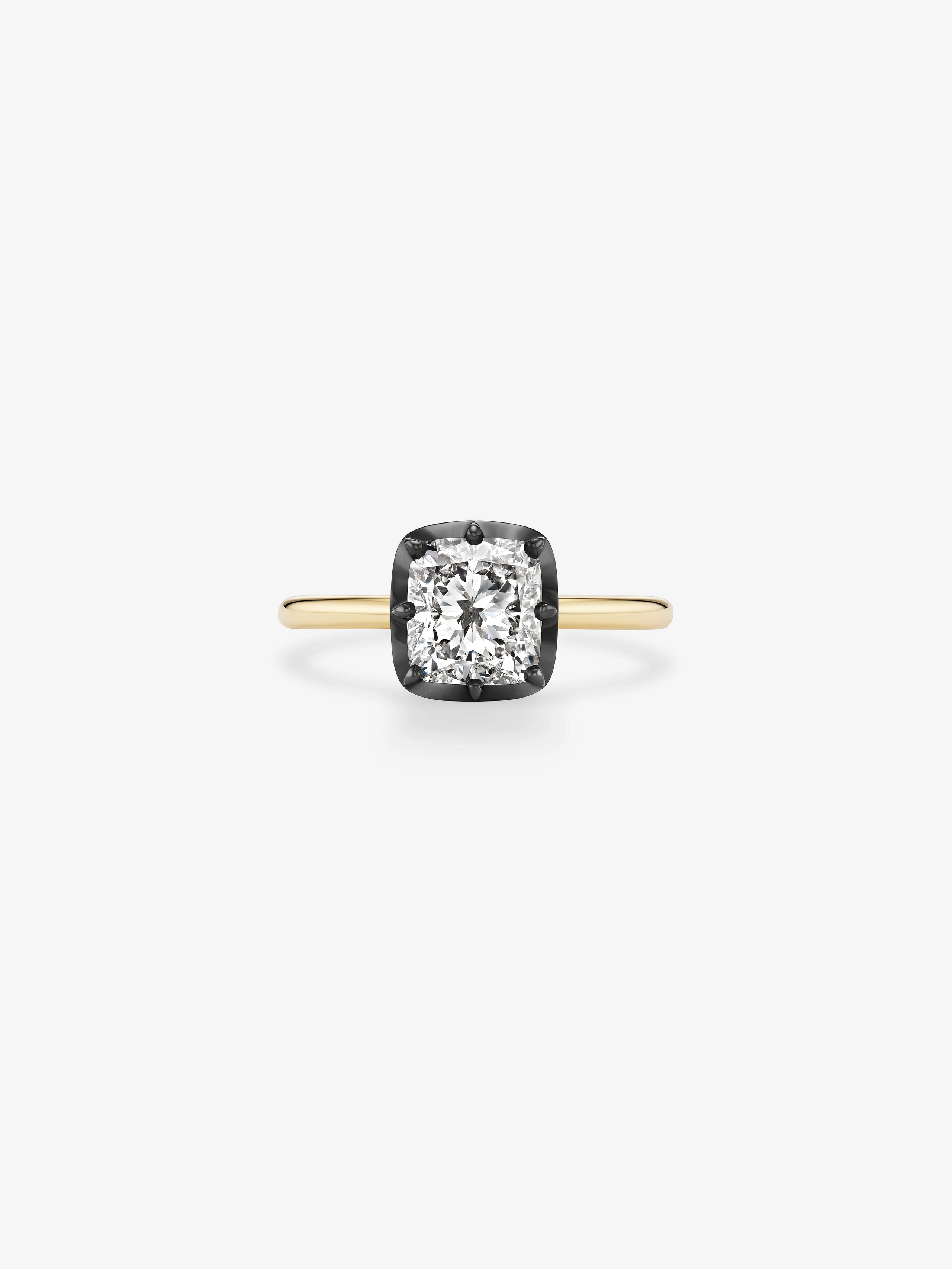 2.01ct North-South Cushion Diamond Button Back Ring View 1